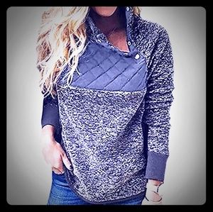 Gray Quilted Sherp Pullover